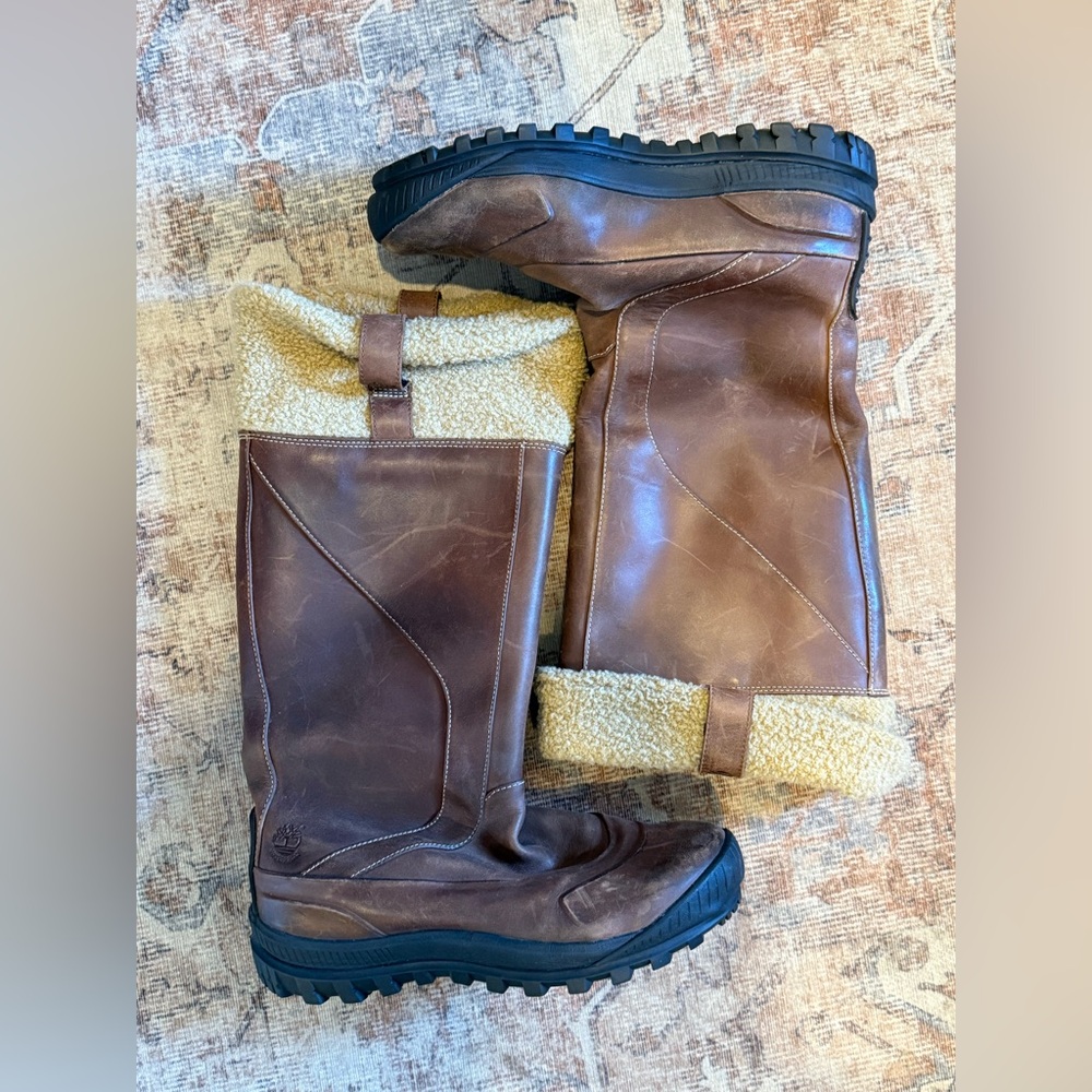 Timberland Ladies Brown Leather Snow Boots
